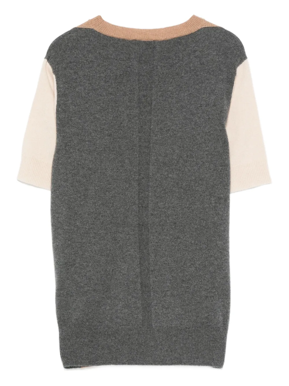Semicouture Top met korte mouwen en colourblocking Bruin