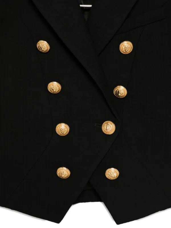 Balmain Kids ゴールドボタン ダブルジャケット | ブラック | FARFETCH JP