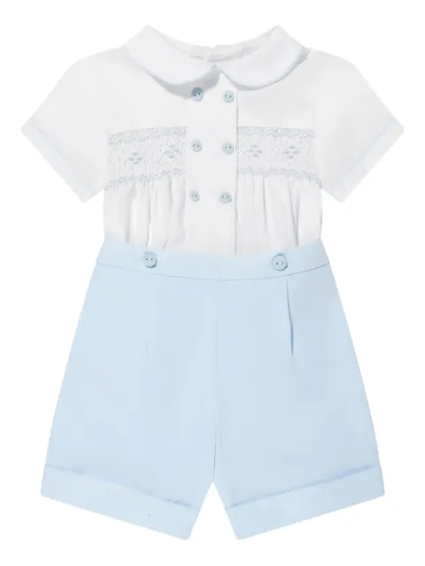 Sarah Louise smocking-detail Peter Pan collar shorts set