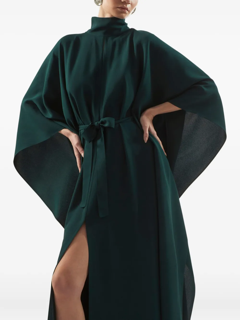 Taller Marmo Mrs Hall High-neck Open-back Maxi Dress In Green