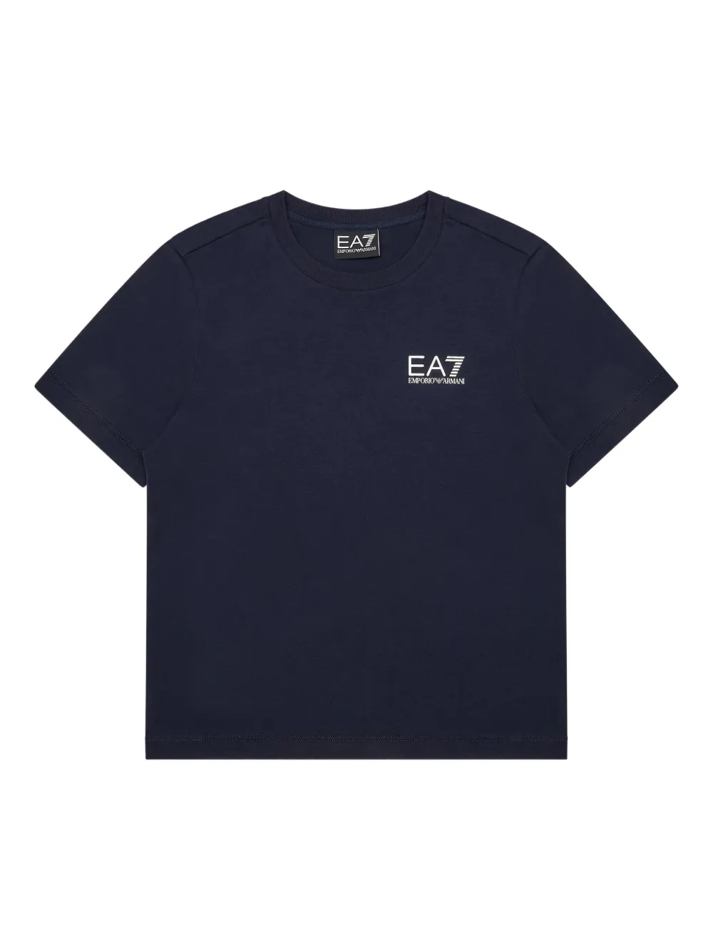 Emporio Ar i Kids embroidered-logo T-shirt Blauw