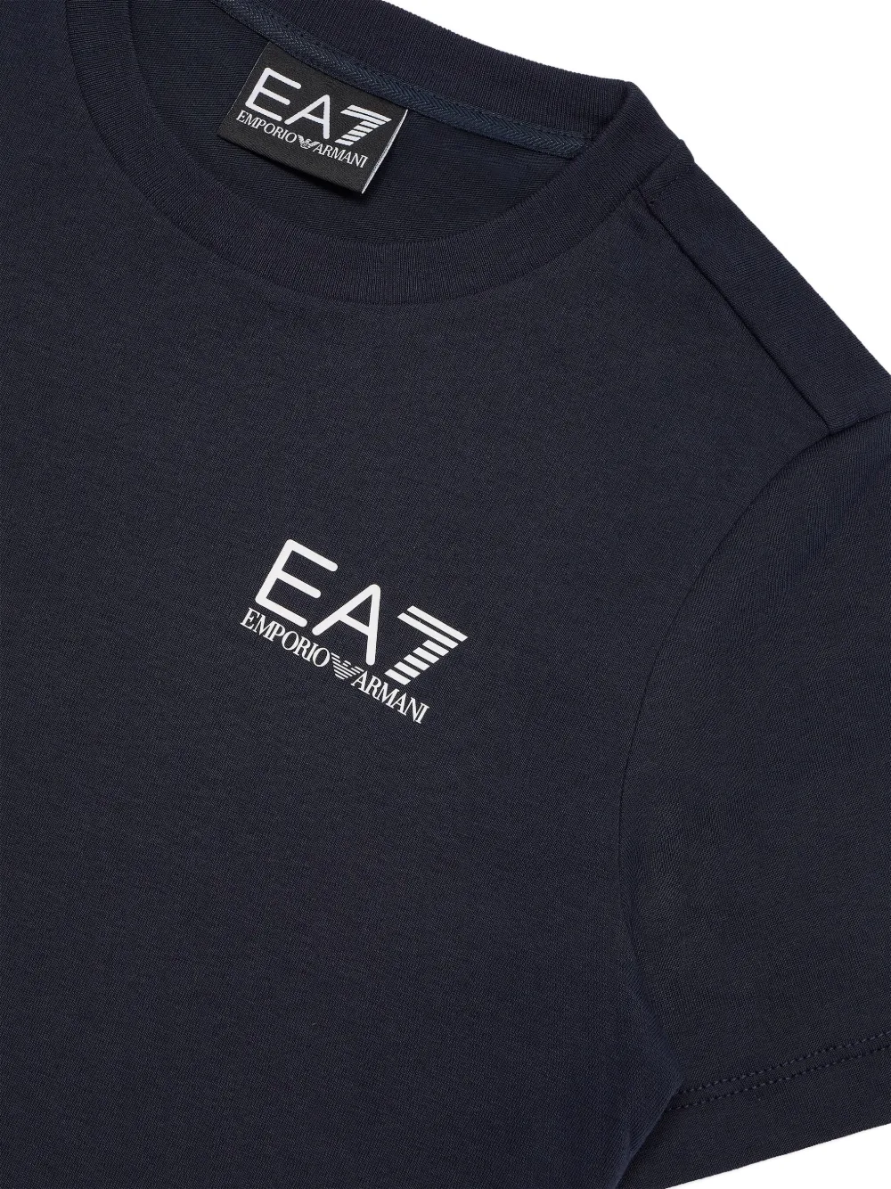 Emporio Armani Kids embroidered-logo T-shirt Blauw