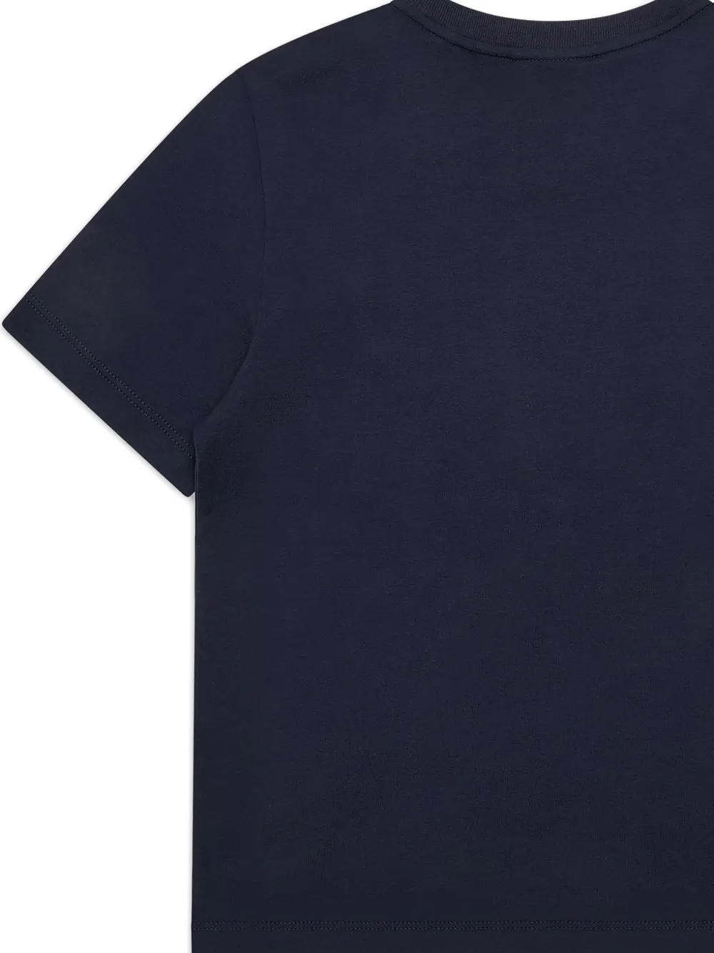 Emporio Armani Kids embroidered-logo T-shirt Blauw