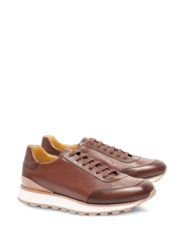 Leather Panelled Sneakers Brown FARFETCH LB