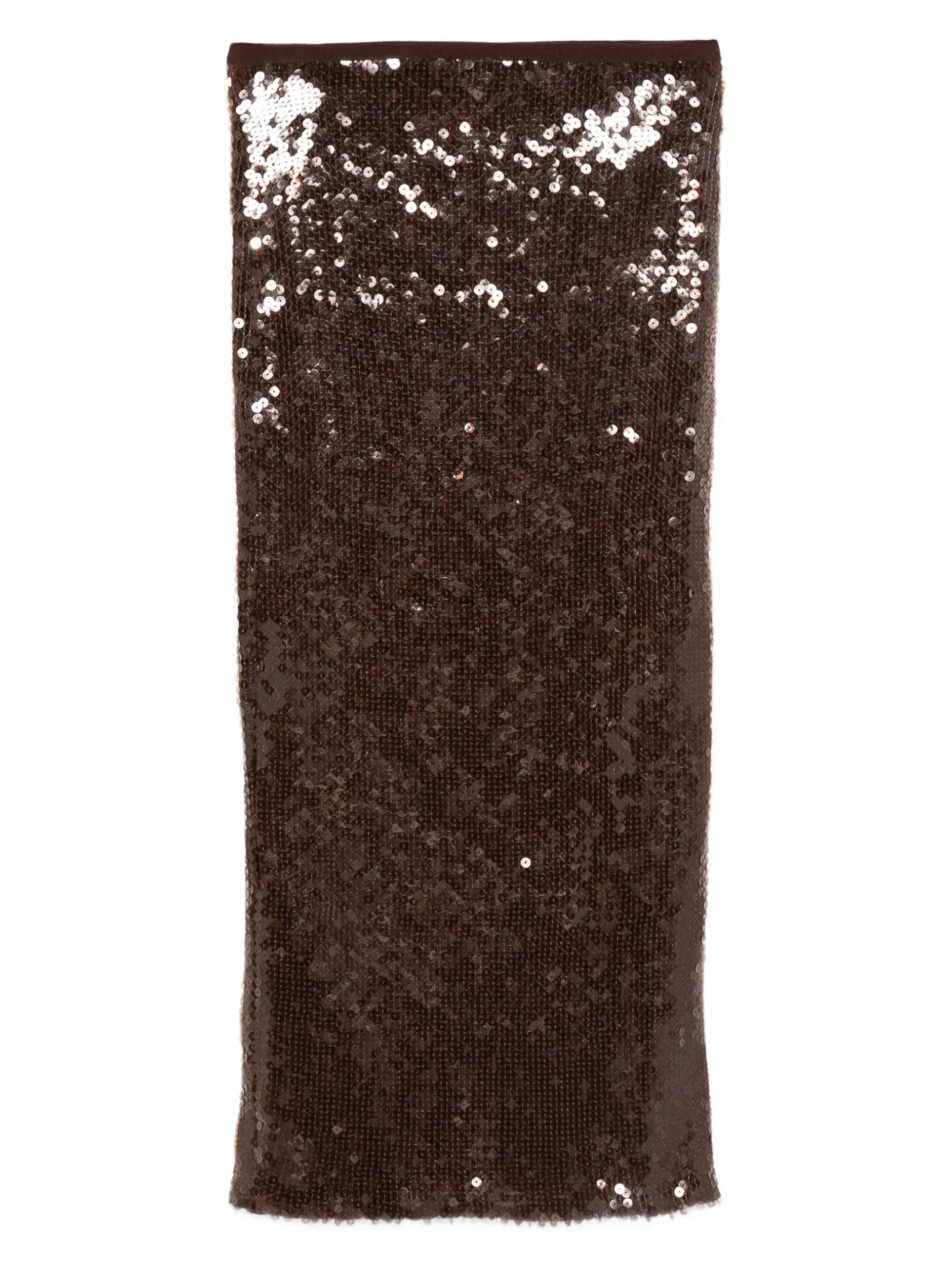 Semicouture Rok verfraaid met pailletten Bruin