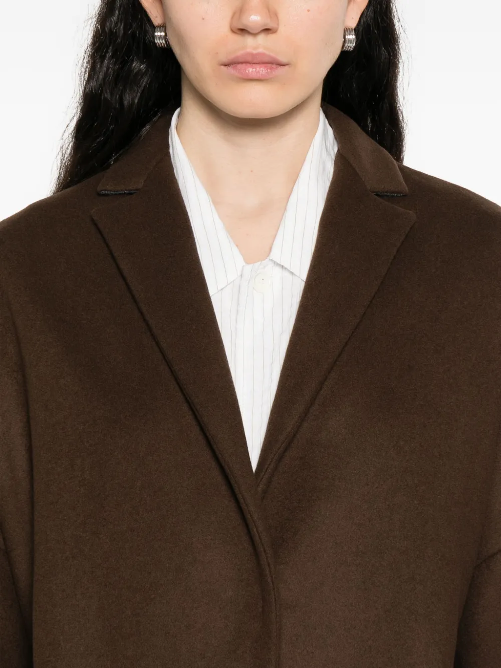 Semicouture Jas van scheerwolblend Bruin
