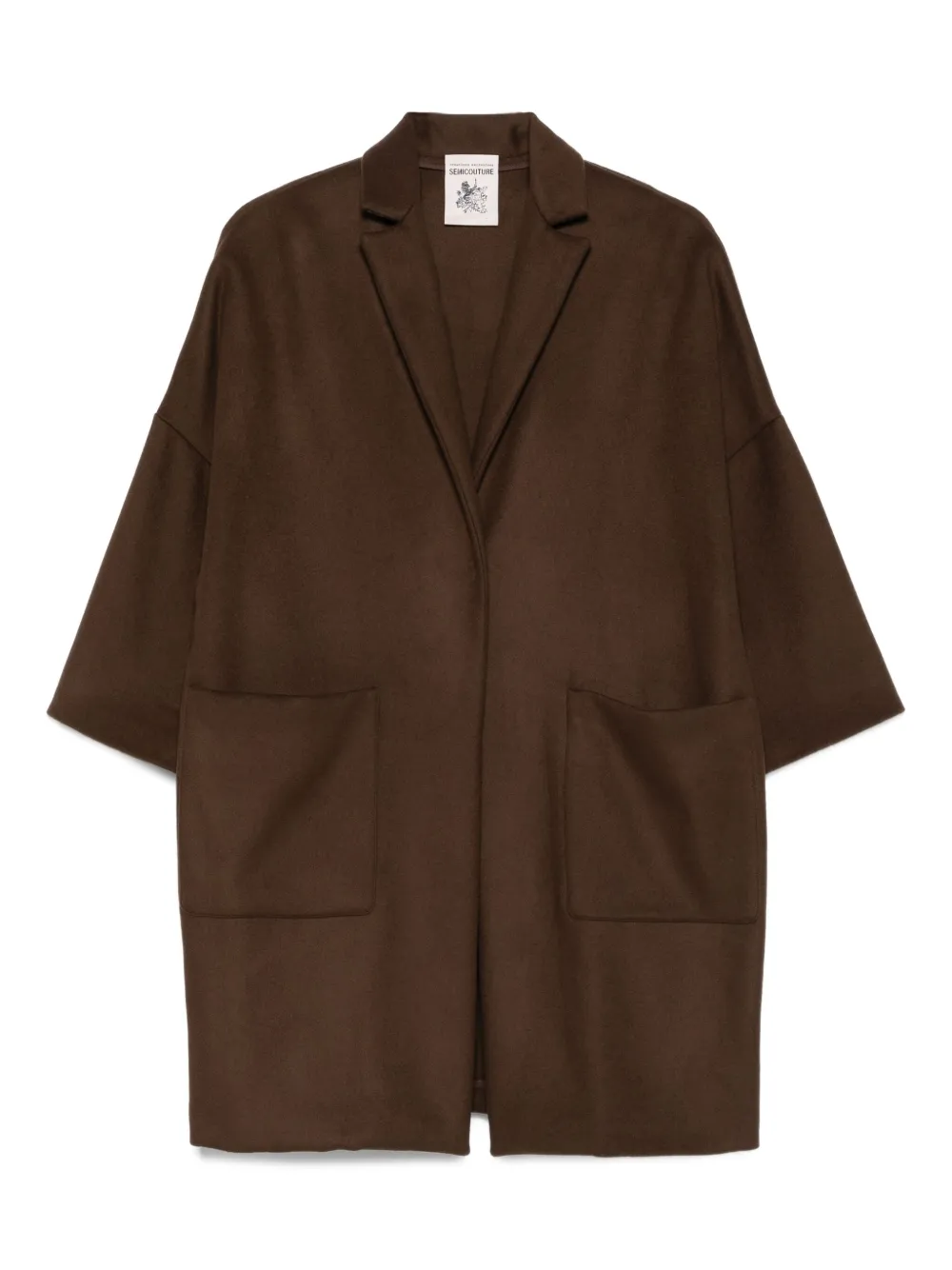 Semicouture Jas van scheerwolblend Bruin