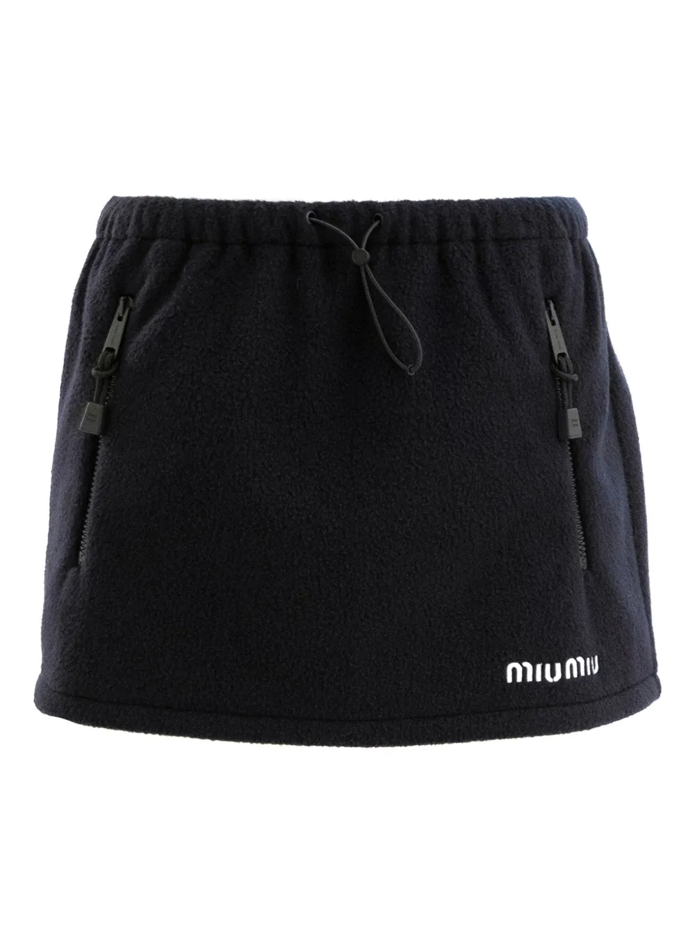 Miu drawstring-fastening zip-pocket skirt Blauw