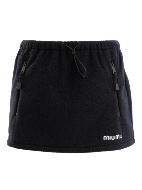 Miu Miu drawstring-fastening zip-pocket skirt