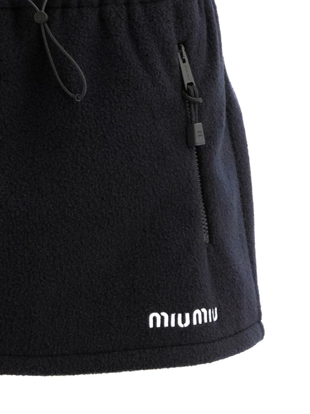 Miu drawstring-fastening zip-pocket skirt Blauw