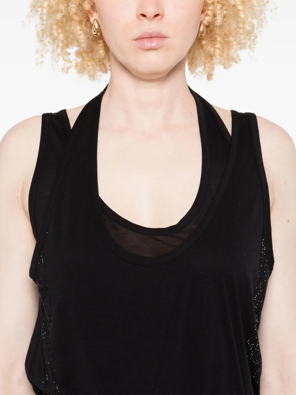 Giorgio Armani Top verfraaid met pailletten Zwart
