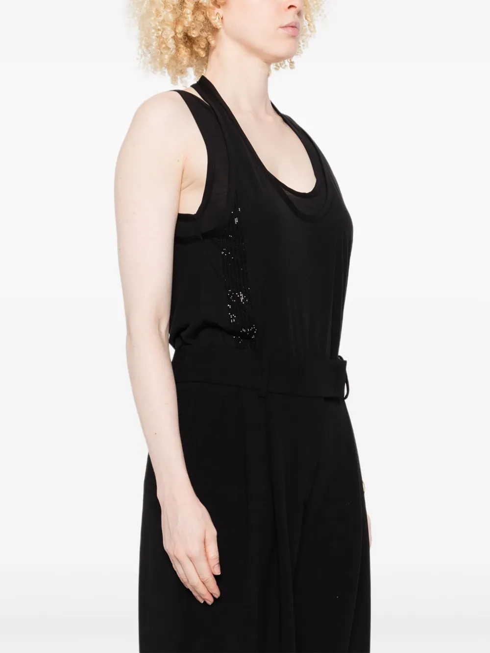Giorgio Armani Top verfraaid met pailletten Zwart