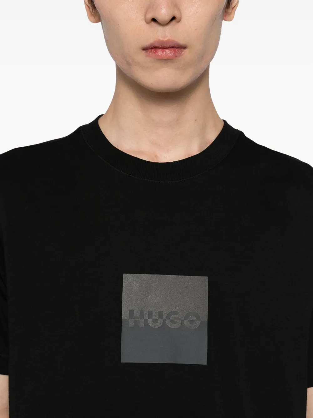 HUGO T-shirt met logoprint Zwart