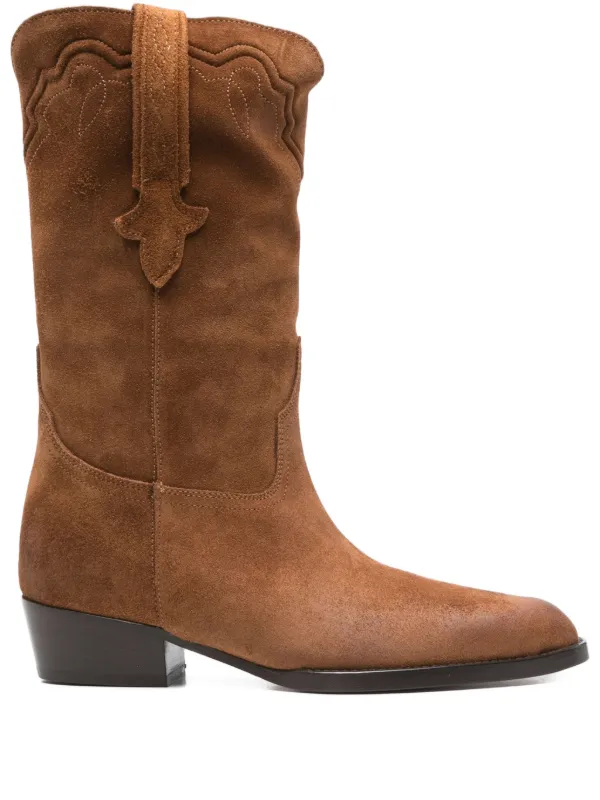 Paris Texas 40mm Hilda Suede Boots in Brown