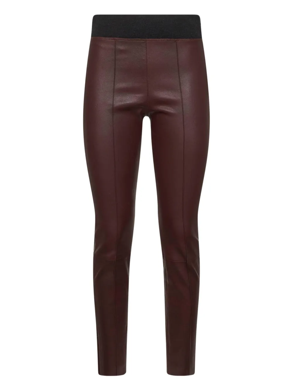 Brunello Cucinelli pull-on leather trousers Rood