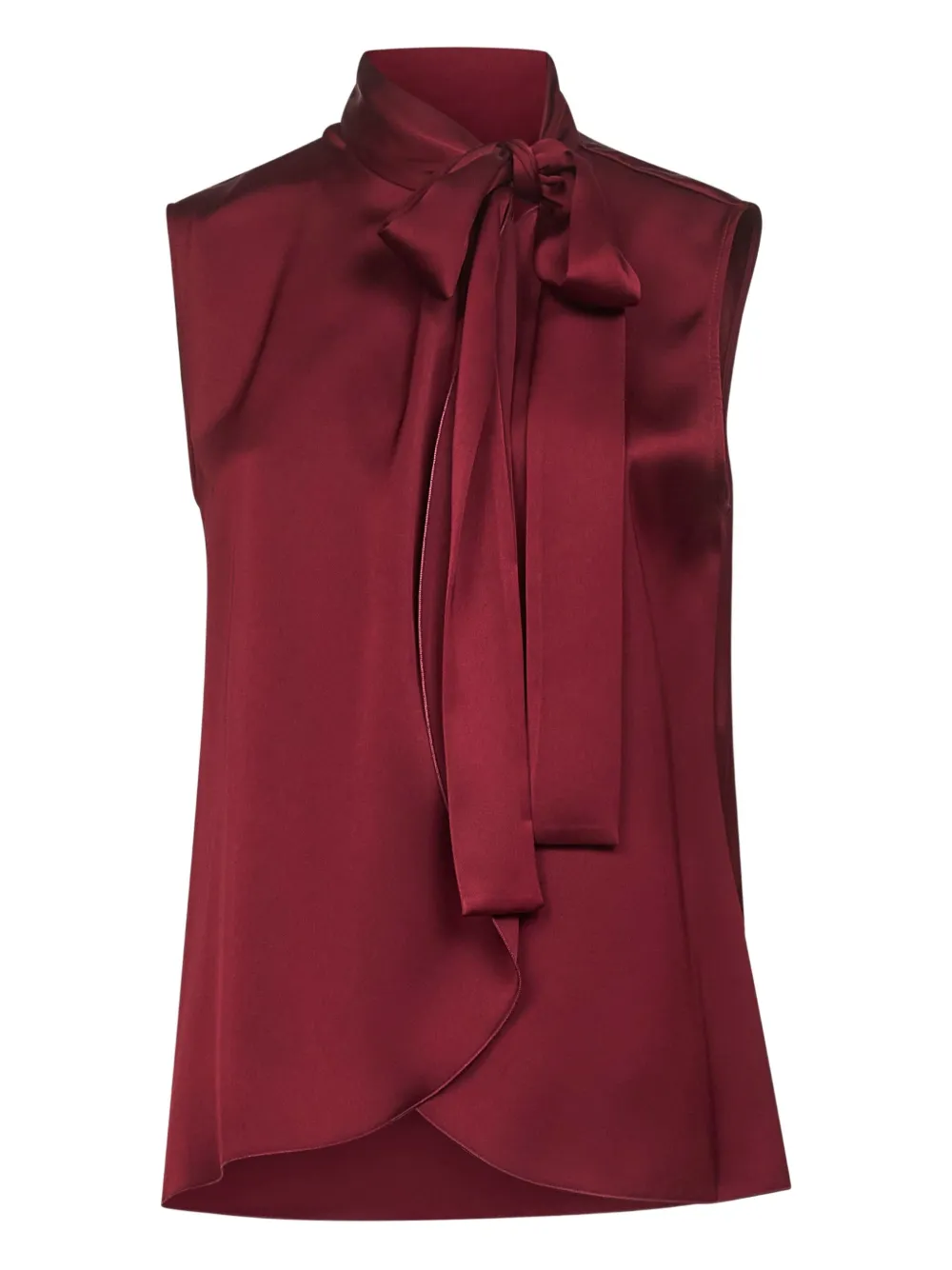 Blanca Vita Mouwloze top met lavallière kraag Rood