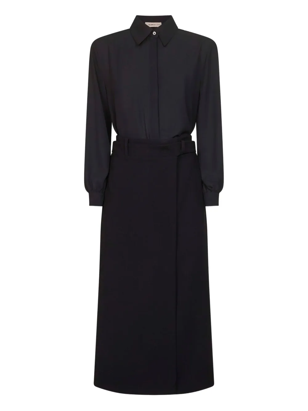 Blanca Vita Blousejurk met kraag Zwart