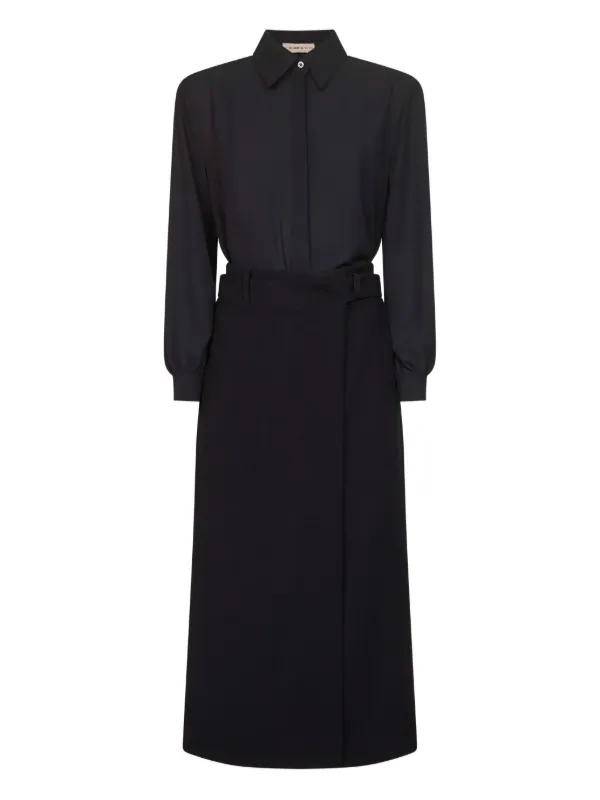 Blanca Vita Robe à Col Chemise Noir FARFETCH DZ