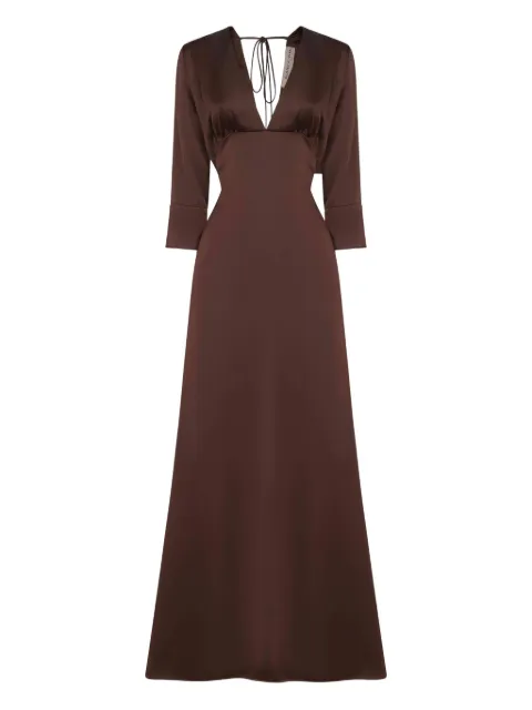 Blanca Vita neck-tie flared maxi dress