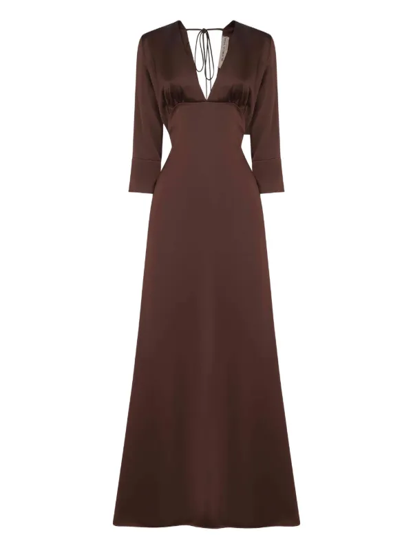 bec and bridge brown long sleeve dress ALESSANDRA MAXI DRESS CHOCOLATE / 3XL