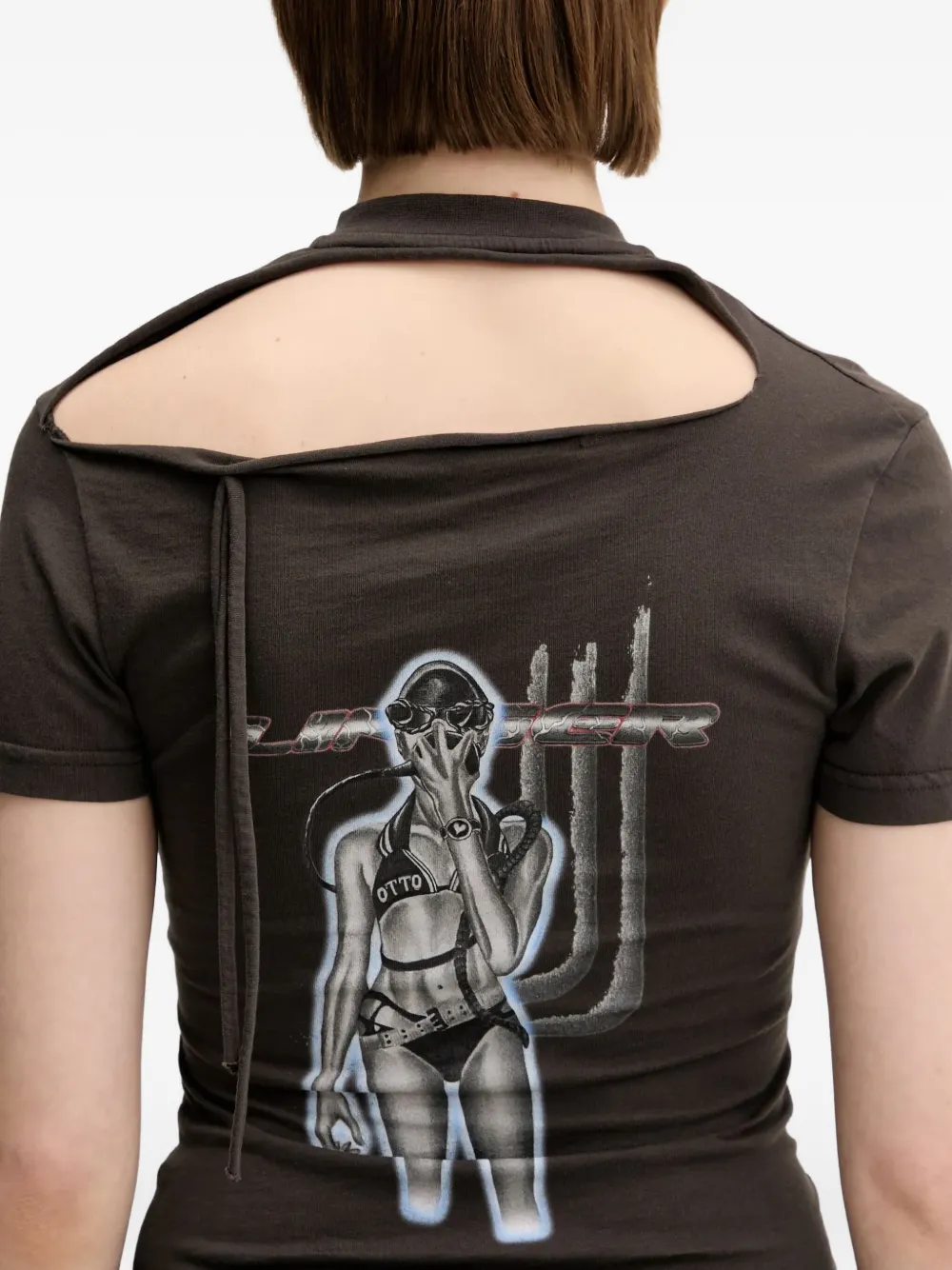Ottolinger T-shirt met grafische print Bruin