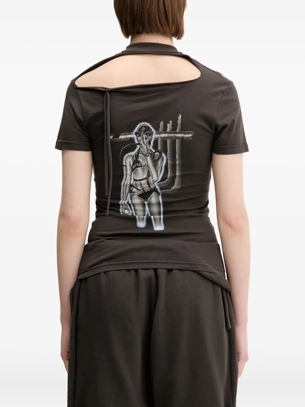 Ottolinger T-shirt met grafische print Bruin