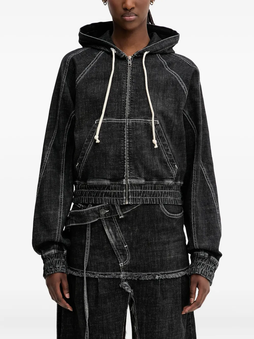 Ottolinger zip-up hoodie Zwart