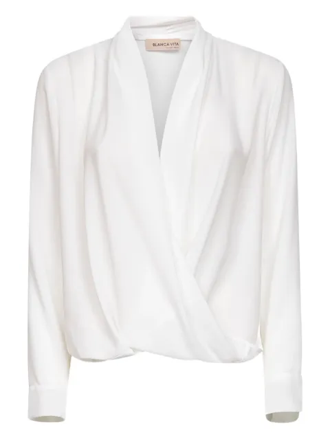Blanca Vita draped v-neck blouse