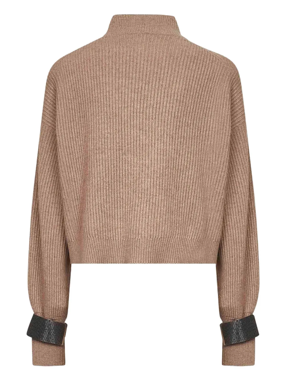 Brunello Cucinelli high-neck embellished-cuff sweater | Knitted Sweaters | Image 2