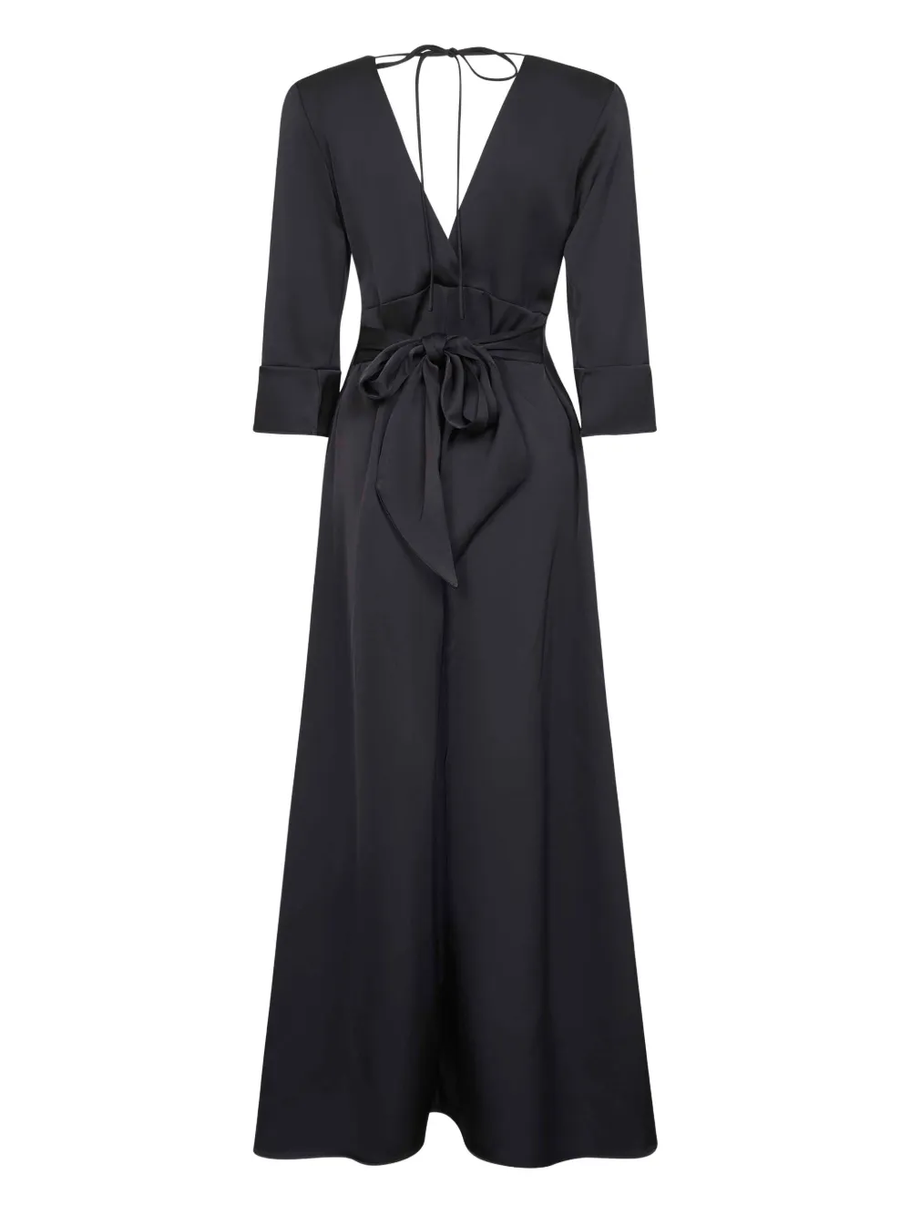 Blanca Vita Flared maxi-jurk met gestrikte hals Blauw