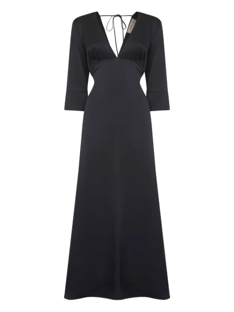 Blanca Vita neck-tie flared maxi dress
