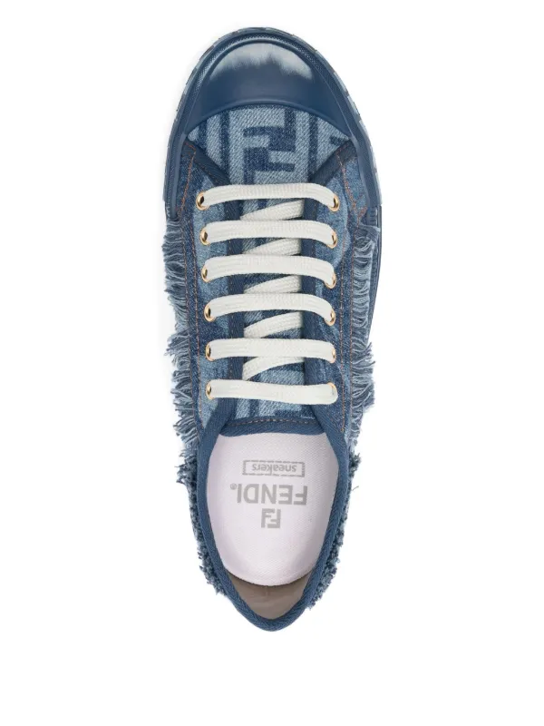 FENDI フレイド デニムスニーカー | ブルー | FARFETCH JP