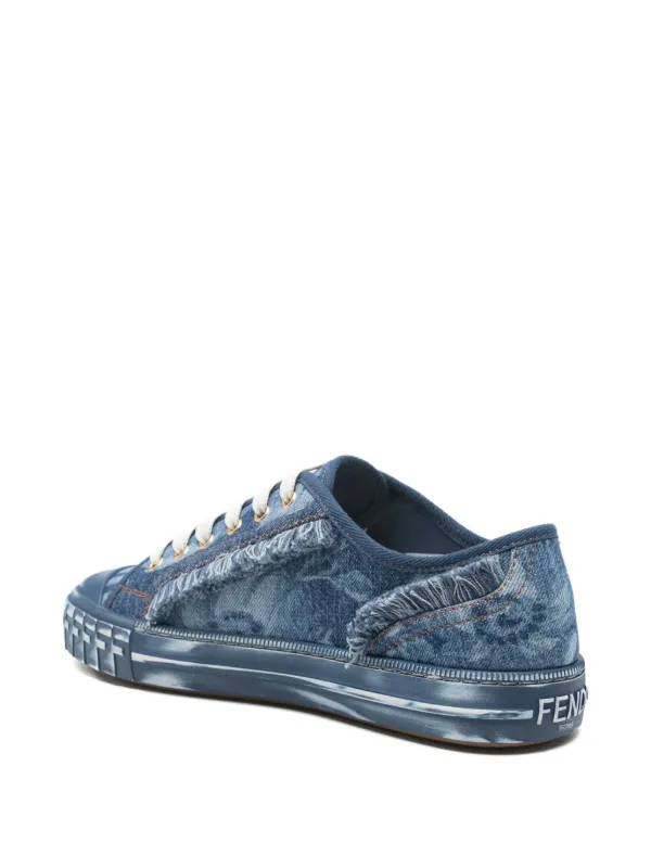 FENDI フレイド デニムスニーカー | ブルー | FARFETCH JP