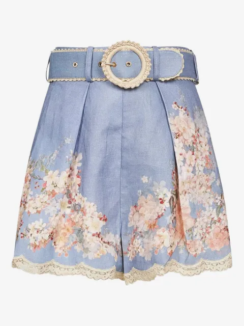 ZIMMERMANN floral-print belted shorts