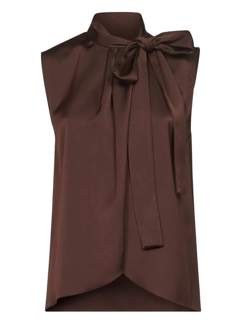 Blanca Vita Blouse met gestrikte kraag Bruin