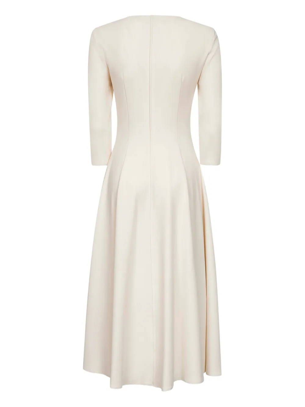 Blanca Vita Flared jurk met ronde hals Beige