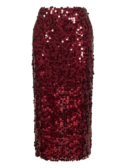 Blanca Vita falda midi bordada con lentejuelas