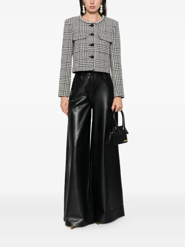 ジャケット SELF PORTRAIT Houndstooth cropped jacket Self-Portrait Houndstooth Cropped Jacket | Black | FARFETCH TR