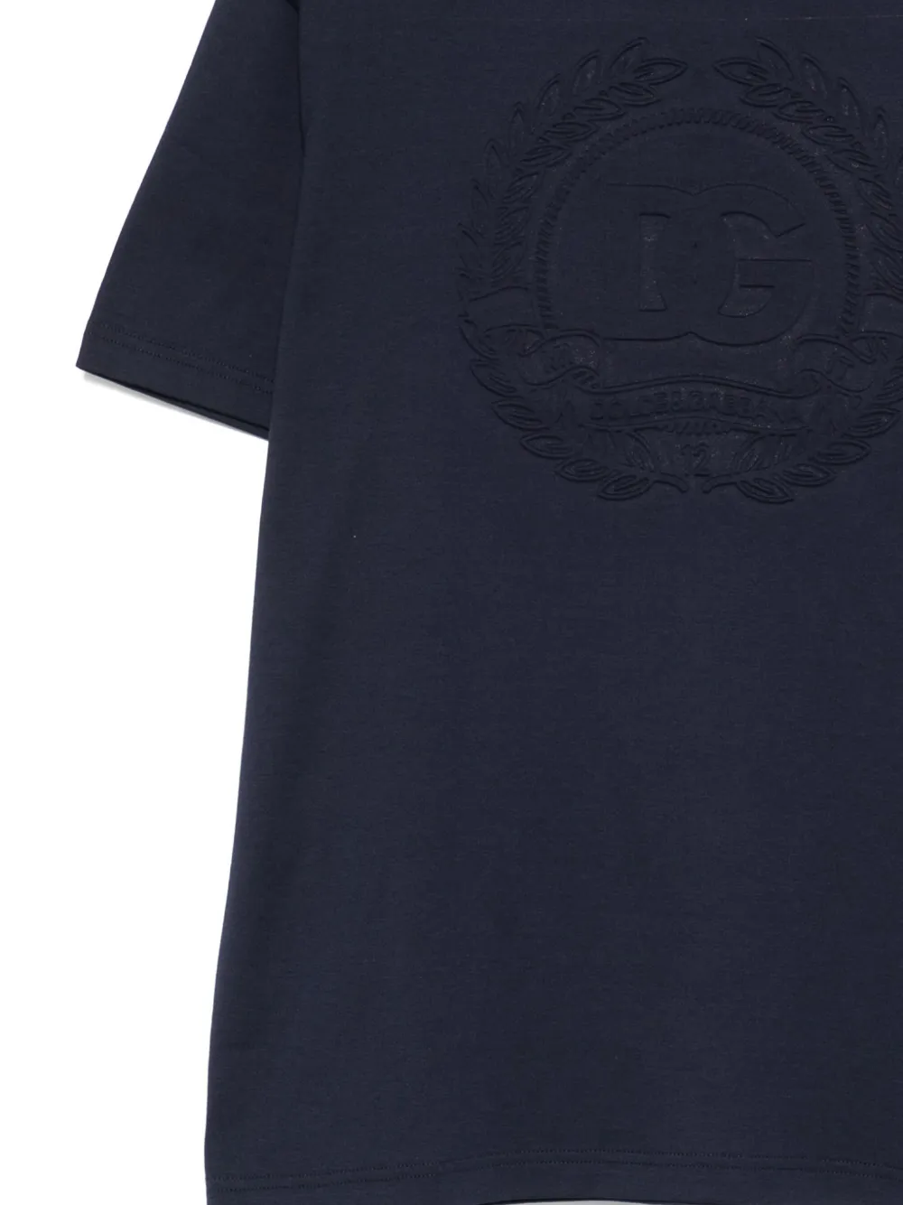 Dolce & Gabbana Kids embossed-logo t-shirt Blauw