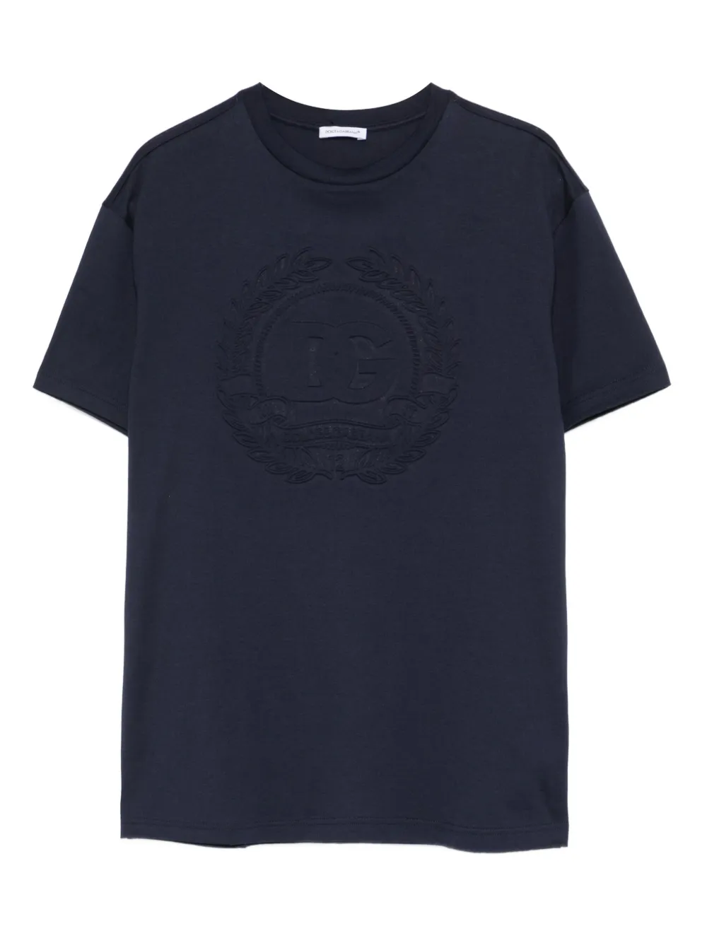 Dolce & Gabbana Kids embossed-logo t-shirt Blauw