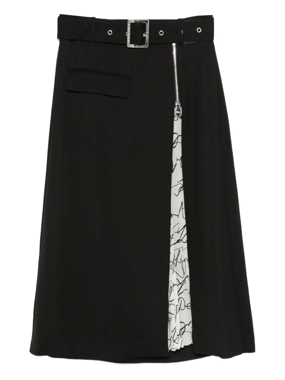 Karl Lagerfeld belted panelled skirt Zwart