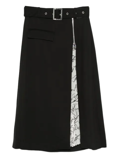 Karl Lagerfeld belted panelled skirt