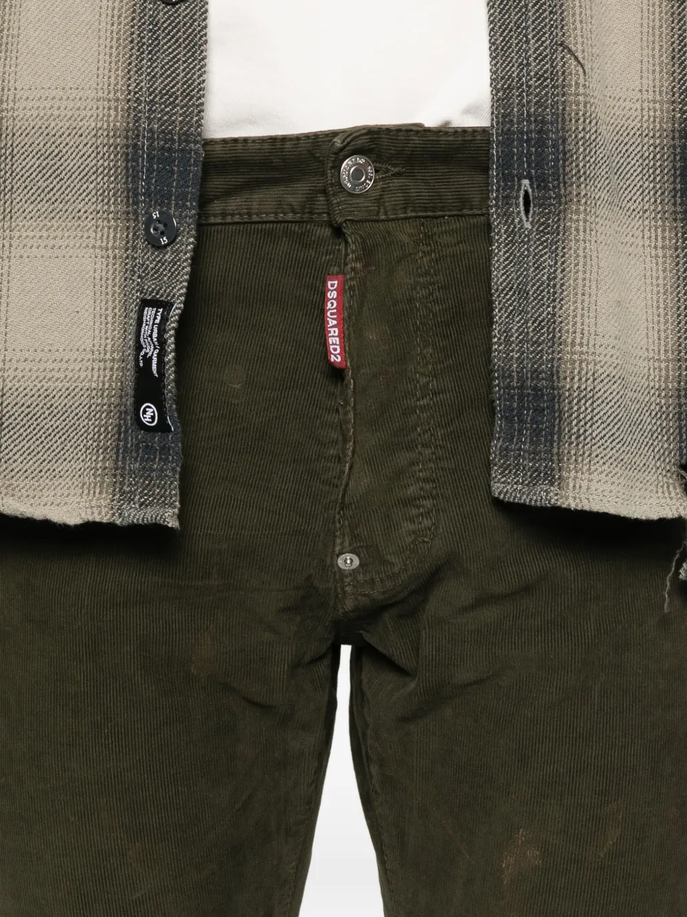 DSQUARED2 Ribfluwelen jeans Groen