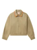 BAPY BY *A BATHING APE® embroidered-collar zip-up jacket - Brown