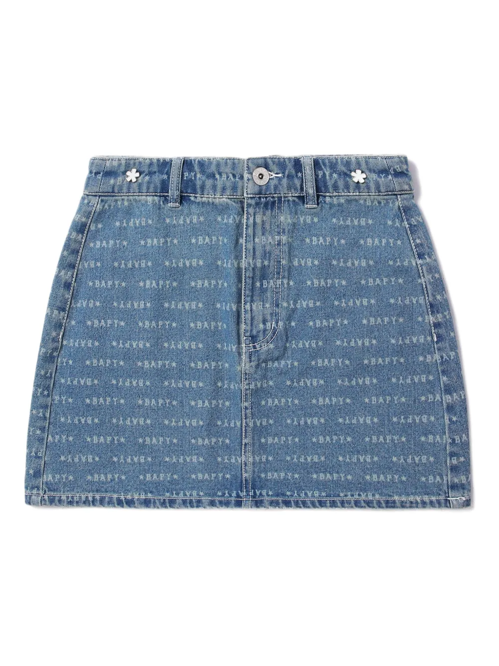 Bapy By *a Bathing Ape® Logo-print Denim Mini Skirt In Blue