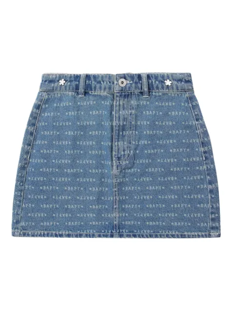 BAPY BY *A BATHING APE® logo-print denim mini skirt