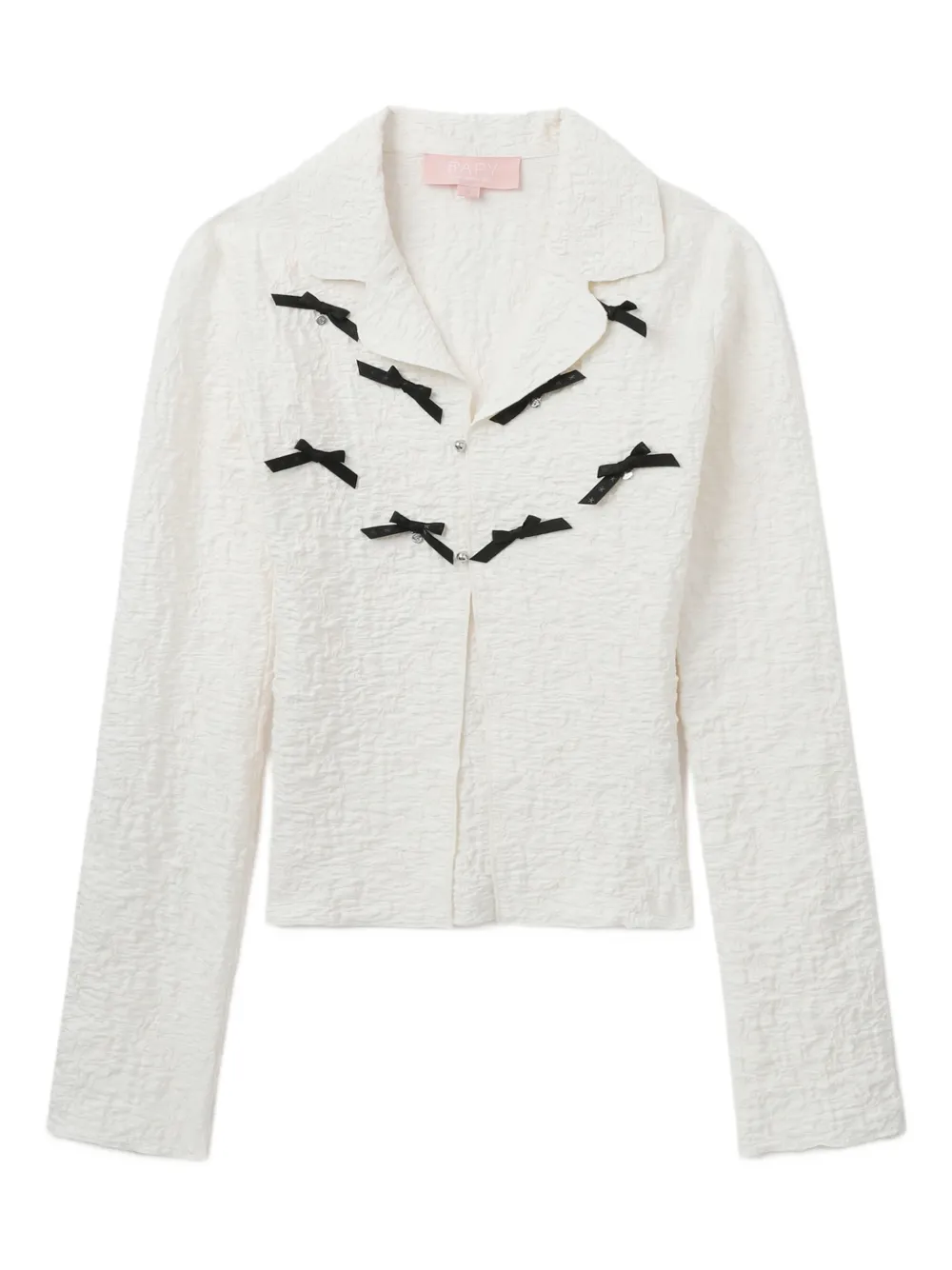Bapy By *a Bathing Ape® Bow-embellished Textured Top In White