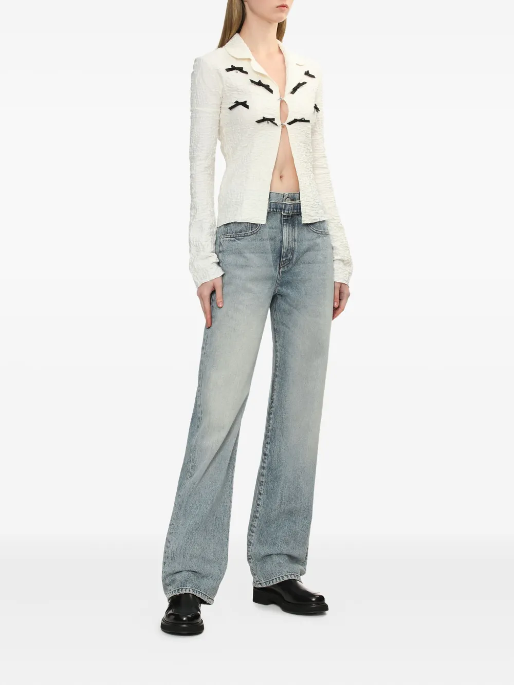 BAPY BY *A BATHING APE Top verfraaid met strik en textuur - Beige