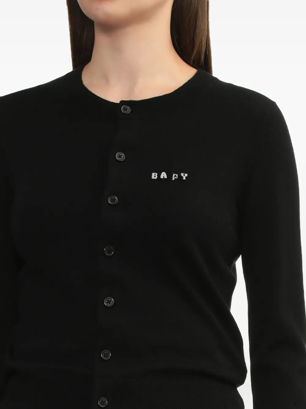 Bapy By *a Bathing Ape® Logo-embroidered Cardigan In Black