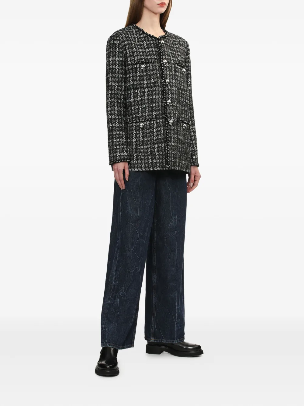 BAPY BY *A BATHING APE Tweed jack met ketting afwerking Zwart